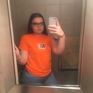 Authentic Neon Orange Kylie Shop T Shirt